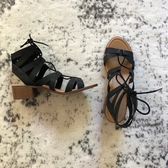 Shoes - NWOT Marco Republic black lace up sandals